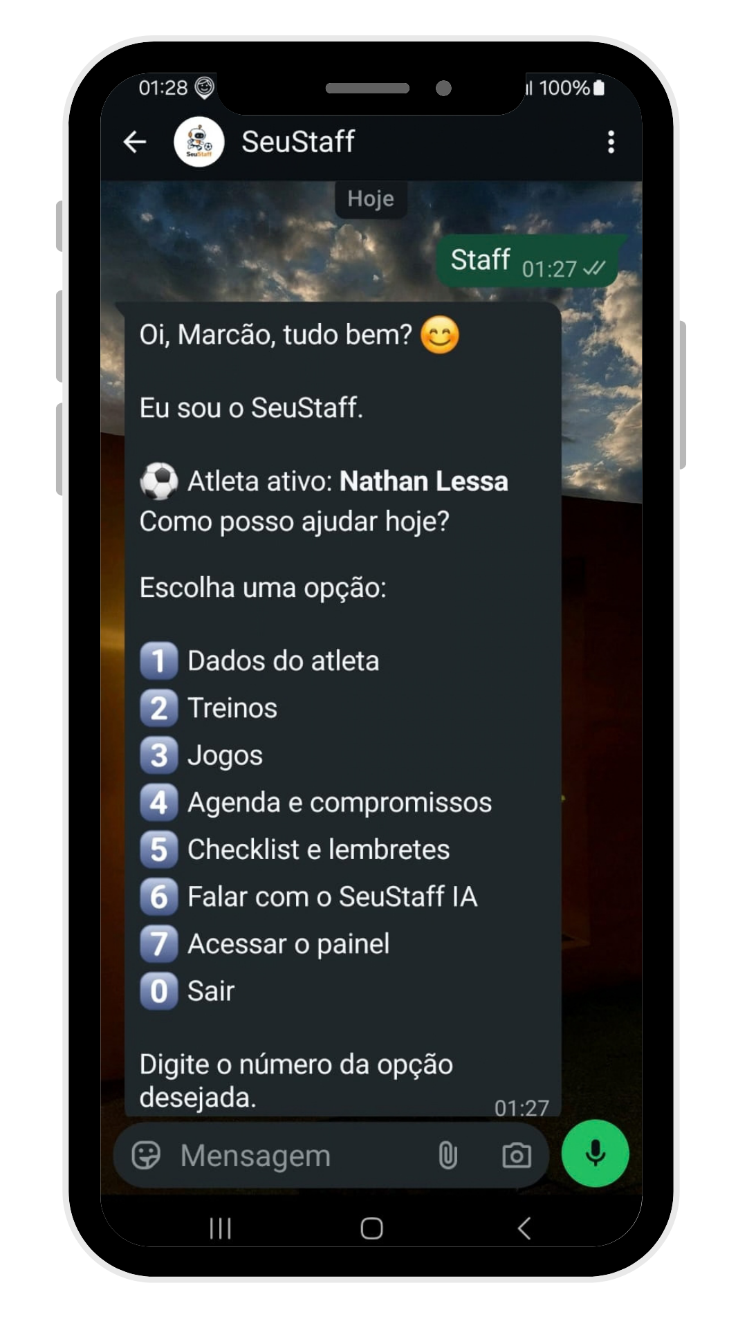 SeuStaff no WhatsApp